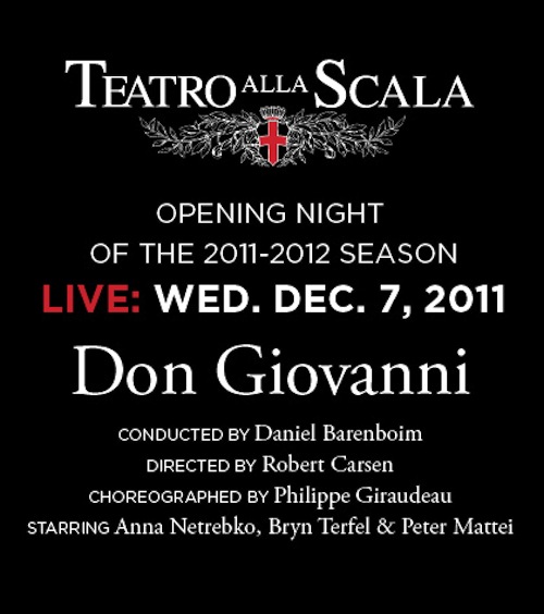 Don Giovanni di Mozart in diretta dal Teatro alla Scala, 7 dicembre 2011 su Rai5 